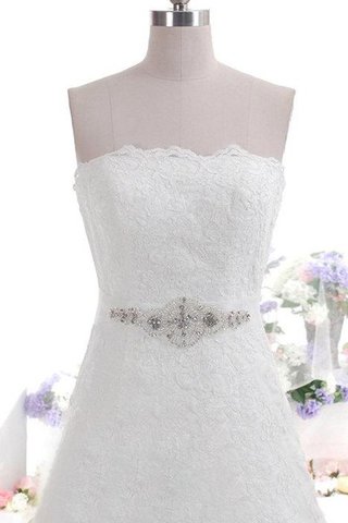 Abito da Sposa A-Line con Fusciacca con Perline Elegante in pizzo con Piega - Foto 2