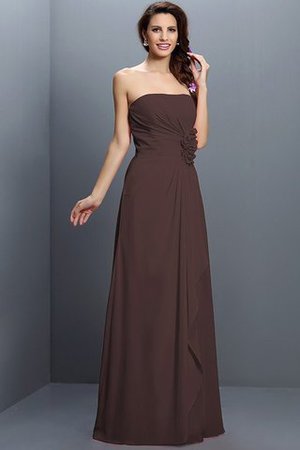 Robe demoiselle d'honneur longue de bustier avec zip avec fleurs en chiffon - Photo 10