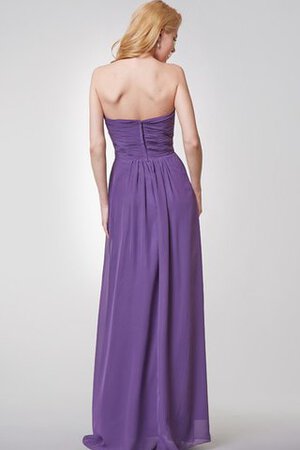 Robe demoiselle d'honneur plissé elégant avec chiffon avec zip avec sans manches - Photo 2