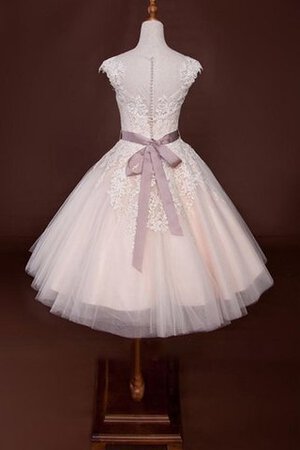 Vestido de Novia en Organza y Gasa de Manga de Campana de Hasta la Rodilla de Manga corta - Foto 2