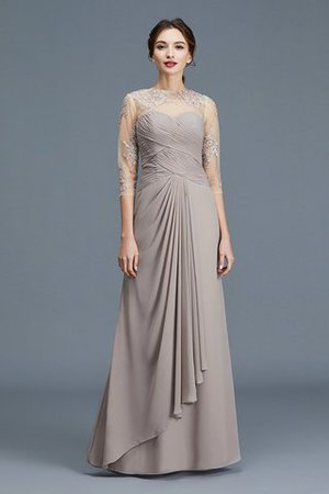 Abito mamma Sposa Naturale con Increspature in Chiffon Principessa A-Line - Foto 3