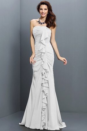 Meerjungfrau Stil Ärmelloses Chiffon Bodenlanges Brautjungfernkleid mit Empire Taille - Bild 28