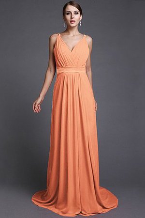 Robe demoiselle d'honneur longue de lotus avec chiffon fermeutre eclair manche nulle - Photo 21