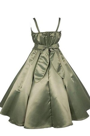 Robe de cortège enfant festonné en satin manche nulle appliques avec nœud - Photo 3