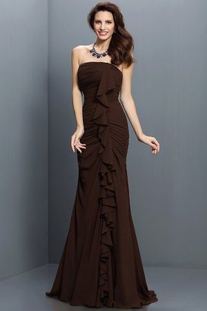 Robe demoiselle d'honneur plissage longue avec zip en chiffon de bustier - Photo 9