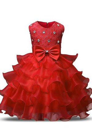 Abito da Cerimonia Bambini con Increspature A Terra Tondo Senza Maniche Ball Gown - Foto 1