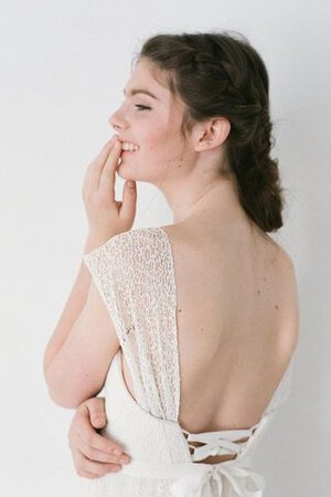 Robe de mariée plissé naturel cordon a-ligne au bord de la mer - Photo 3