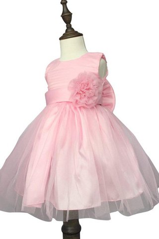 Abito da Cerimonia Bambini Lupetto Cerniera Ball Gown al ginocchio con Piega con Fiore - Foto 2