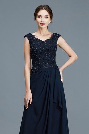 A-Line Normale Taille Ärmelloses Chiffon Brautmutterkleid mit Rüschen - Bild 7