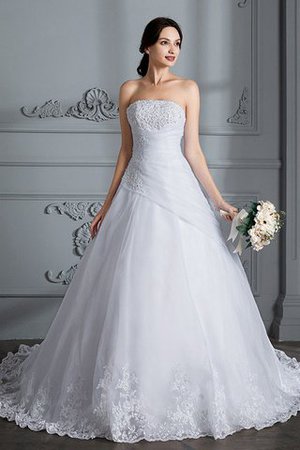 Elegante Vestido de Novia de Corte Evasé de Escote sin tirantes de Natural - Foto 1