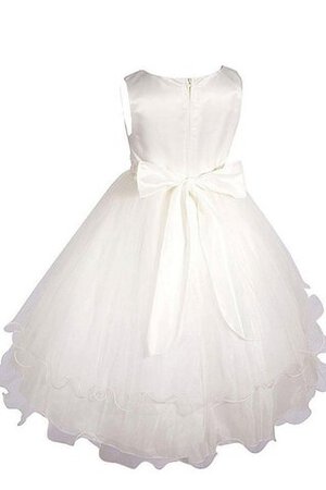 Robe de cortège enfant naturel en organza col u profond en satin avec décoration dentelle - Photo 3