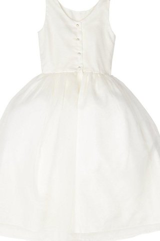 Robe de cortège enfant plissé facile en organza avec perle manche nulle - Photo 2