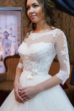 Abito da sposa moderno largo moda con applique con tre quarti lunghezza maniche a sala - Foto 3