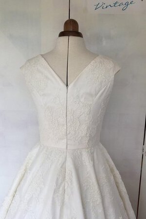 Abito da Sposa in pizzo Vintage Sotto Ginocchio in Pizzo Semplice Barchetta - Foto 3