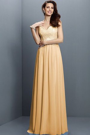 Robe demoiselle d'honneur longue en chiffon grandes bretelles avec zip de princesse - Photo 12