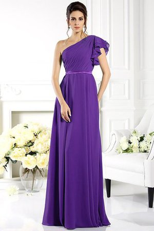 Robe demoiselle d'honneur longue a-ligne de lotus en chiffon avec sans manches - Photo 24