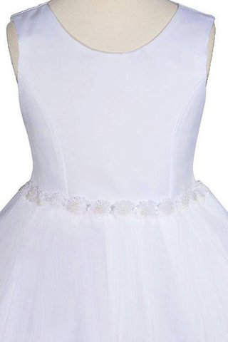 Robe de cortège enfant encolure ronde manche nulle avec fleurs ligne a textile en tulle - Photo 2