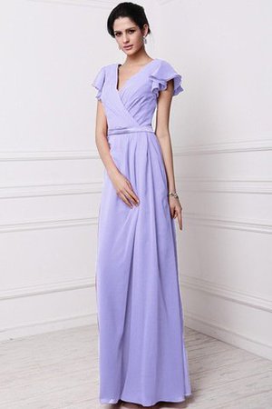 Robe demoiselle d'honneur plissé longue en chiffon avec fronce en forme - Photo 19