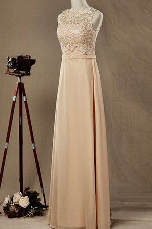 Robe demoiselle d'honneur naturel manche nulle v col profonde avec chiffon col en bateau - Photo 3