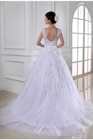 Abito da Sposa Cerniera Semplice Senza Maniche con Applique Senza Spalline - Foto 2