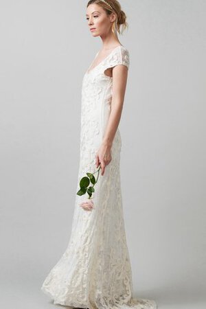 Abito da Sposa A Terra Formale E Informale in pizzo in Pizzo Elegante con Piega - Foto 4