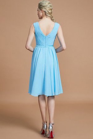 Robe demoiselle d'honneur naturel ligne a avec sans manches ruché en chiffon - Photo 35