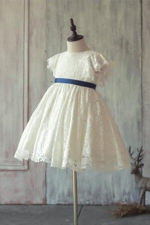 Robe de cortège enfant plissé avec ruban de lotus ceinture en étoffe au niveau de genou - Photo 2