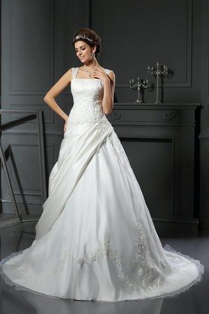 Vestido de Novia de Tiras anchas de Largo de Escote de Tirantes Espaguetis - Foto 1