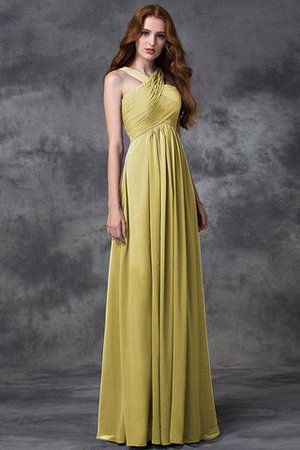 Robe demoiselle d'honneur longue avec zip ruché avec sans manches avec chiffon - Photo 8