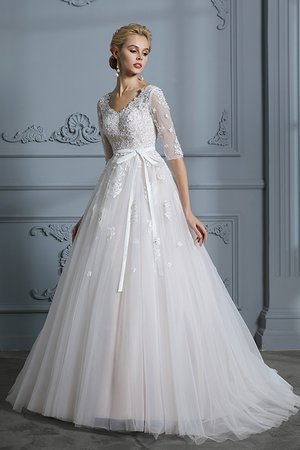 Vestido de Novia de Corte Evasé en Tul de Dulce de Escote en V - Foto 6