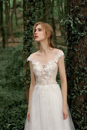 Abito da sposa affascinante in tulle in raso con fiore tondo lusso - Foto 6