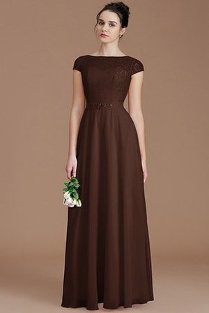 Robe demoiselle d'honneur naturel fermeutre eclair ligne a de col bateau en chiffon - Photo 12