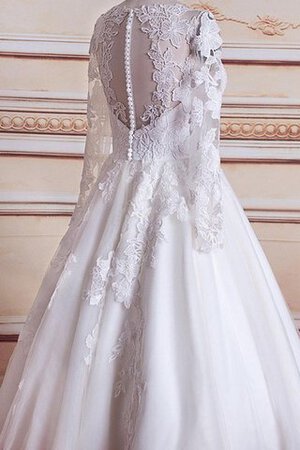 Robe de mariée facile nature avec zip avec manche longue ligne a - Photo 4