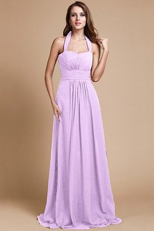 Robe demoiselle d'honneur de lotus en chiffon de princesse a-ligne avec zip - Photo 18