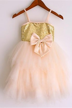 Robe de cortège enfant naturel avec sans manches ligne a avec fleurs de princesse - Photo 1