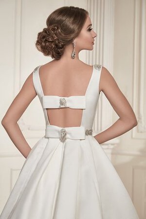 Robe de mariée classique ligne a longueur au ras du sol avec perle encolure ronde - Photo 4