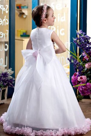 Robe de cortège enfant avec sans manches ruché avec fleurs avec nœud - Photo 2