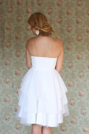 Abito da Sposa Semplice Cerniera in Tulle senza strap con Increspature Senza Maniche - Foto 4