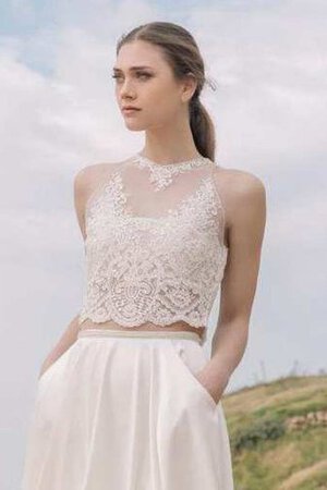 Robe de mariée plissé derniere tendance longueur au ras du sol en chiffon avec sans manches - Photo 4