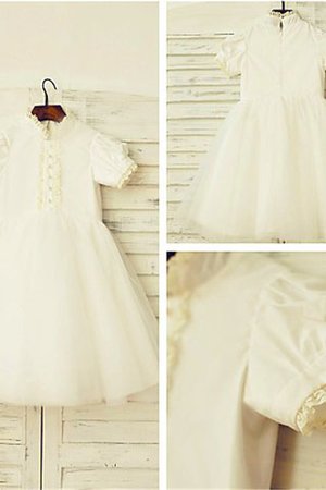 Robe de cortège enfant naturel de princesse avec zip a-ligne textile en tulle - Photo 1