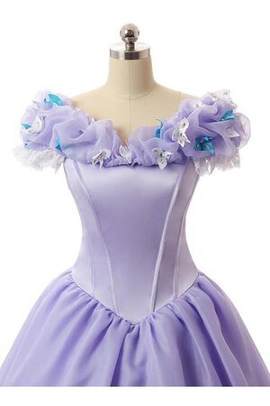 Robe de quinceanera longue en satin de mode de bal en organza de lotus - Photo 3