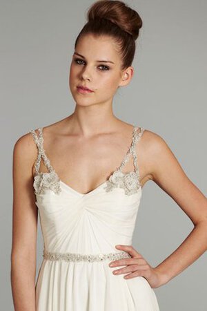 Robe de mariée informel bandouliere spaghetti a plage avec perle de col en v - Photo 6