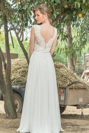 Abito da Sposa A Terra Cappellino V-Scollo Semplice Elegante in Pizzo - Foto 2