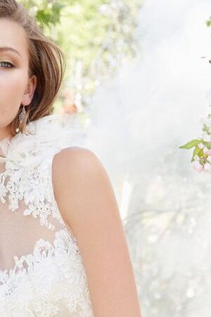 Abito da Sposa in pizzo Lupetto in Pizzo A Terra Senza Maniche con Fiore - Foto 6