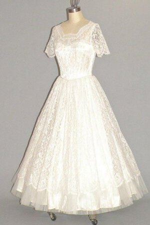 Robe de mariée festonné femme branché humble avec manche courte avec broderie - Photo 3