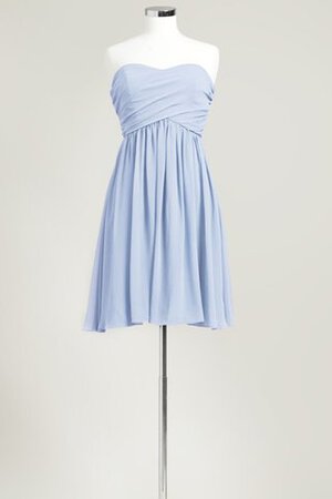 Robe demoiselle d'honneur courte plissé col en forme de cœur avec chiffon ruché - Photo 18