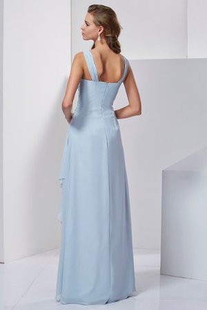 Reißverschluss Perlenbesetztes Normale Taille Bodenlanges Abendkleid aus Chiffon - Bild 2