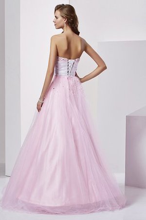 Ärmelloses Normale Taille Trägerlos Anständiges Quinceanera Kleid mit Herz-Ausschnitt - Bild 2