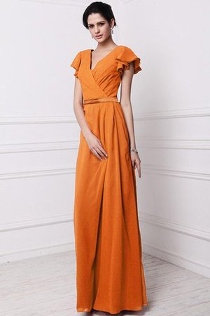 Robe demoiselle d'honneur plissé longue en chiffon avec fronce en forme - Photo 18