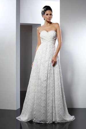 Robe de mariée luxueux a-ligne de traîne courte de princesse col en forme de cœur - Photo 1